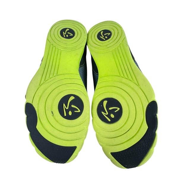 Zumba Gray Bright Yellow Z-Kicks II Lace Up Lightweight Hip Hop Dance Sneakers 7 - Picture 4 of 6